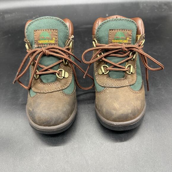 Timberland Baby Toddlers Size 10 Field Boots Brown Green 16837 Beef & Broc - Picture 3 of 7